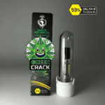 Green Crack 510-thread THC cartridge by Earth Nectar Co., retail box and glass cartridge