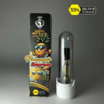 Pineapple Express 510-thread THC cartridge by Earth Nectar Co., retail box and glass cartridge