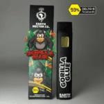 Gorilla Glue THC disposable vape by Earth Nectar Co., retail box and device