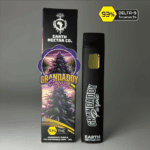 Grandaddy Purple THC disposable vape by Earth Nectar Co., retail box and device