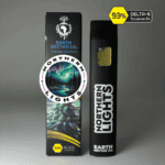 Northern Lights THC disposable vape by Earth Nectar Co., retail box and device