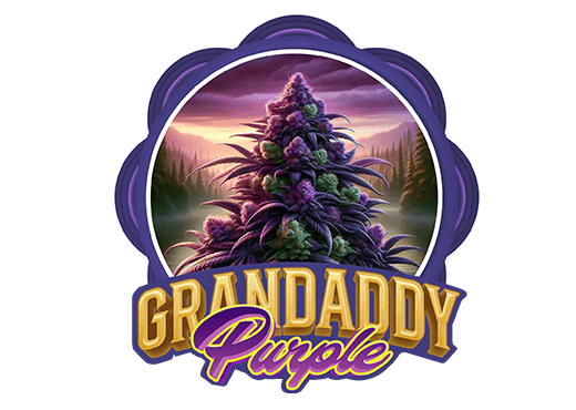 Grandaddy Purple strain artwork from the Earth Nectar Co. THC vape range