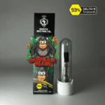Gorilla Glue 510-thread THC cartridge by Earth Nectar Co., retail box and glass cartridge