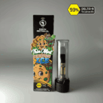 Thin Mint Cookies Ice 510-thread THC cartridge by Earth Nectar Co., retail box and glass cartridge