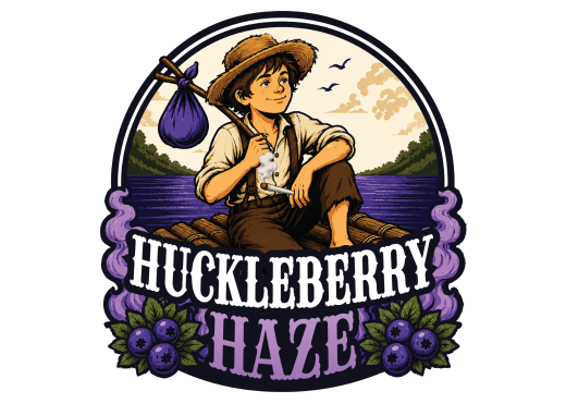 Huckleberry Haze strain artwork from the Earth Nectar Co. THC vape range
