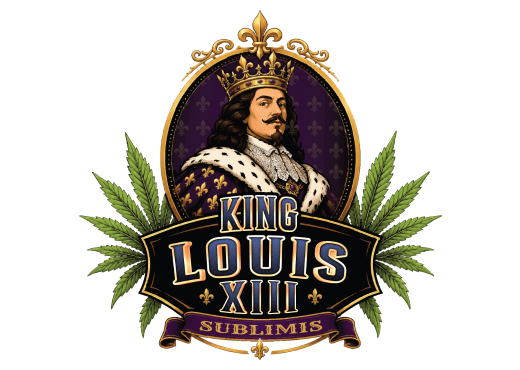 King Louis XIII strain artwork from the Earth Nectar Co. THC vape range