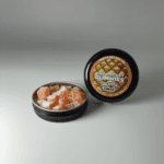 Earth Nectar Co. Top Pocket Gummies in Pineapple, open tin of THC mini gummies beside the sealed tin